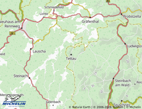 MICHELIN Tettau map - ViaMichelin