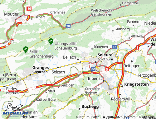 Carte MICHELIN Bellach - ViaMichelin