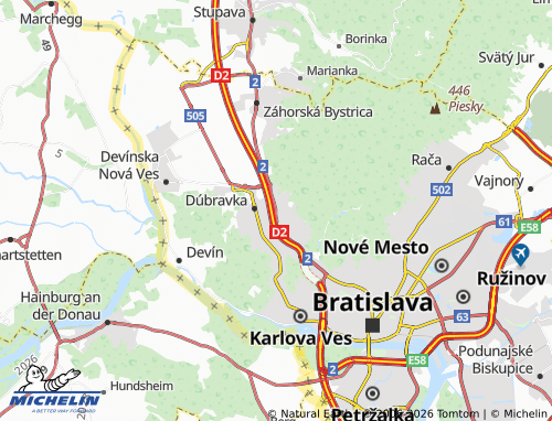 MICHELIN Lamač map - ViaMichelin