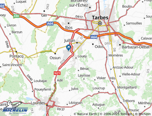 MICHELIN Louey map - ViaMichelin