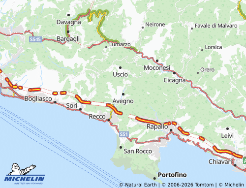 MICHELIN Avegno map - ViaMichelin