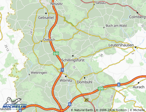 MICHELIN Schillingsfürst map - ViaMichelin