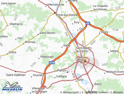 Mapa MICHELIN Nailly - ViaMichelin