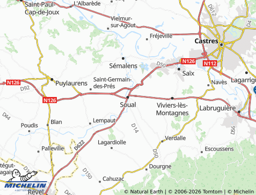 Mappa MICHELIN Soual - ViaMichelin