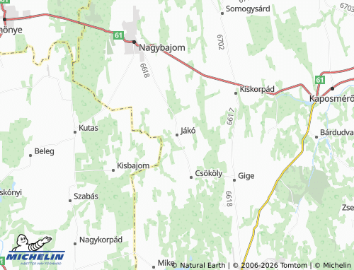 Mappa MICHELIN Jákó - ViaMichelin