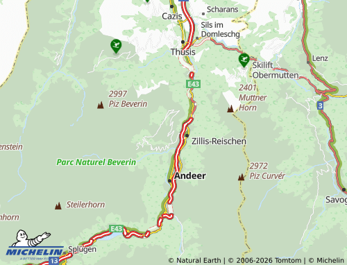Mappa MICHELIN Patzen-Fardün - ViaMichelin