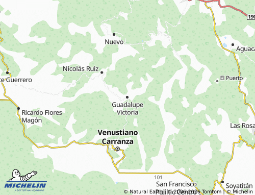 MICHELIN Guadalupe Victoria map - ViaMichelin