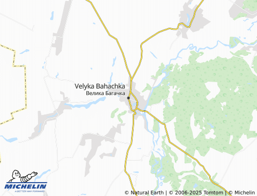 MICHELIN Velyka Bahachka map - ViaMichelin