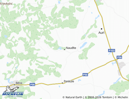 Mapa MICHELIN Naudītes pagasts - ViaMichelin
