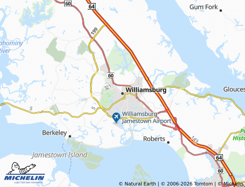 Mapa MICHELIN Williamsburg - ViaMichelin
