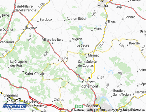 MICHELIN Le Vignaud map - ViaMichelin