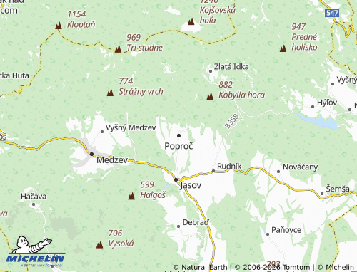 MICHELIN-Landkarte Poproč - ViaMichelin