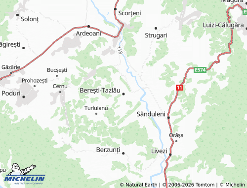 Mappa MICHELIN Berești-Tazlău - ViaMichelin