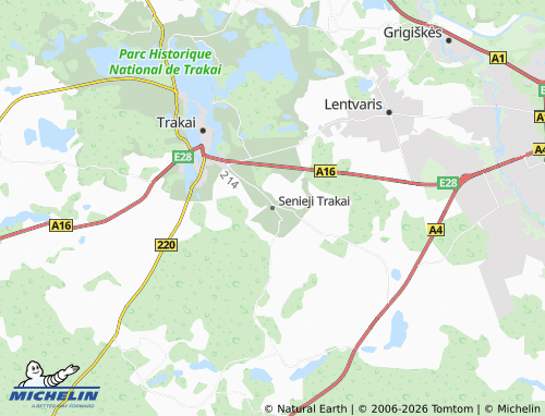 MICHELIN Senieji Trakai map - ViaMichelin