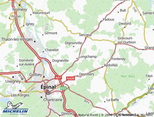Mapa MICHELIN Longchamp - ViaMichelin