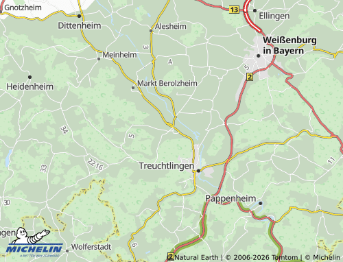 Mappa MICHELIN Wettelsheim - ViaMichelin