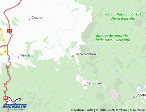 Mappa MICHELIN Sasca Montană - ViaMichelin