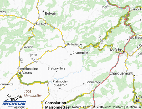 MICHELIN Charmoille map - ViaMichelin