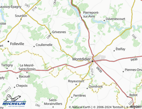 MICHELIN FontainesousMontdidier map ViaMichelin