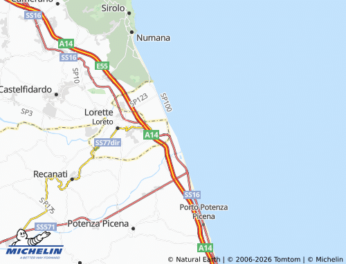 Mappa MICHELIN Porto Recanati - ViaMichelin