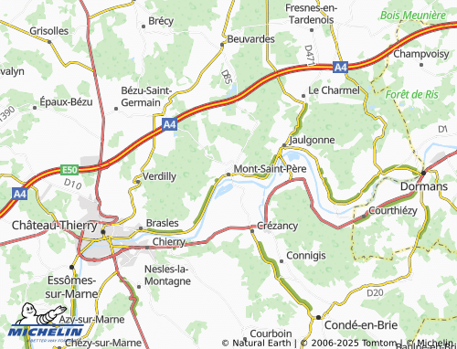 MICHELIN-Landkarte Mont-Saint-Père - ViaMichelin