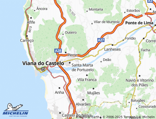 Mapa MICHELIN União das Freguesias de Cardielos e Serreleis - ViaMichelin