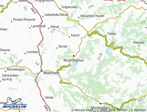 MICHELIN Roumégoux map - ViaMichelin
