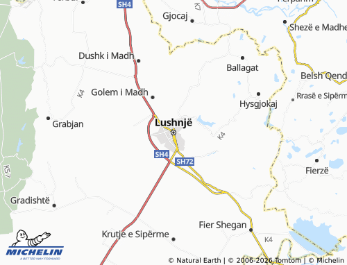 Mapa MICHELIN Lushnjë - ViaMichelin