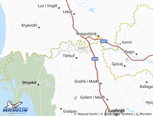 MICHELIN Tërbuf map - ViaMichelin