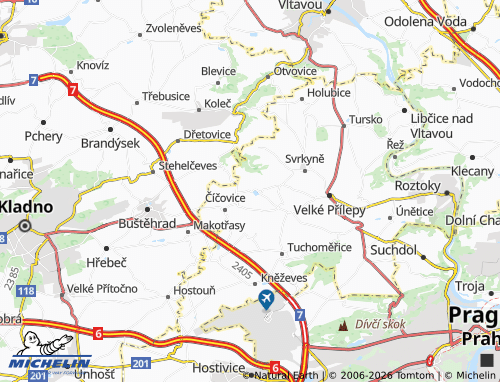 Mappa MICHELIN Okoř - ViaMichelin