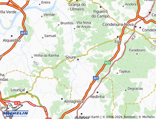 Mapa MICHELIN Soure - ViaMichelin