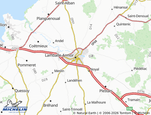 MICHELIN Lamballe-Armor map - ViaMichelin