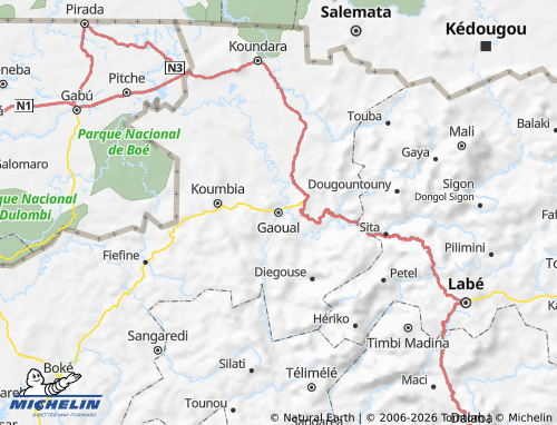 Mapa MICHELIN Gaoual - ViaMichelin