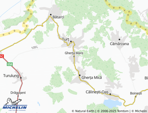MICHELIN Gherța Mare map - ViaMichelin