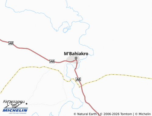 MICHELIN-Landkarte M'Bahiakro - ViaMichelin