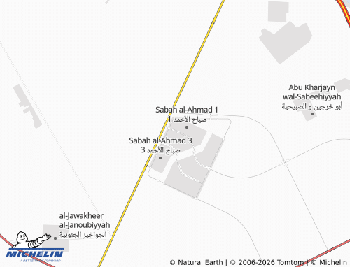 MICHELIN Sabah Al Ahmad 2 Block 1 map - ViaMichelin