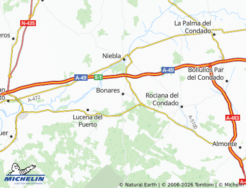MICHELIN Bonares map - ViaMichelin