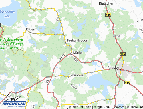 MICHELIN-Landkarte Mücka - ViaMichelin