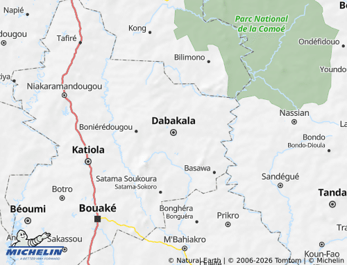 Mapa MICHELIN Dabakala - ViaMichelin
