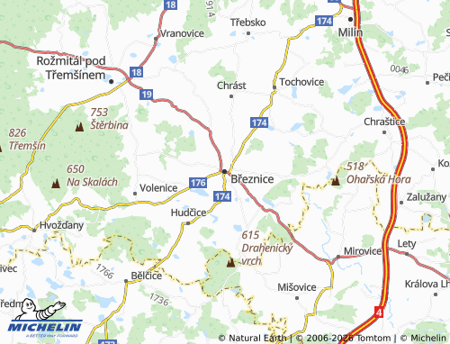 Kaart MICHELIN Březnice - ViaMichelin