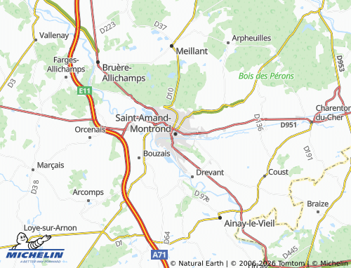 Carte MICHELIN Saint-Amand-Montrond - ViaMichelin