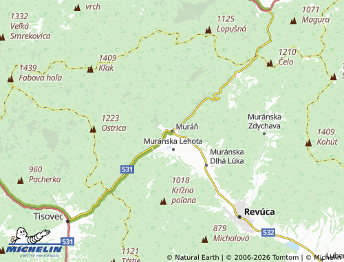 Mappa MICHELIN Muráň - ViaMichelin