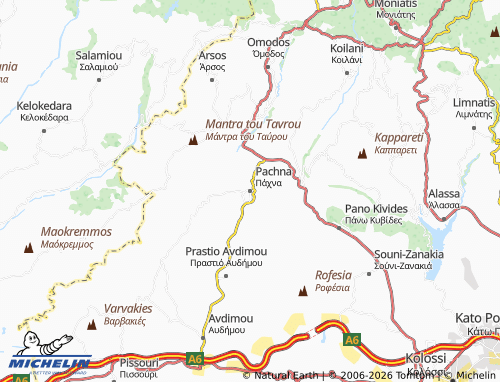 MICHELIN Pachna map - ViaMichelin