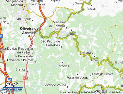 Mapa MICHELIN São Pedro de Castelões - ViaMichelin