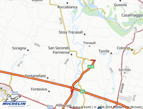 MICHELIN-Landkarte San Secondo Parmense - ViaMichelin