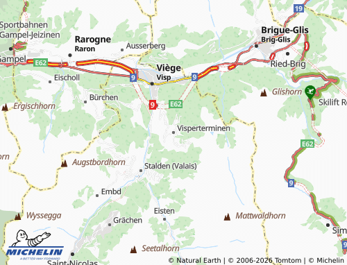 Carte MICHELIN Visperterminen - ViaMichelin
