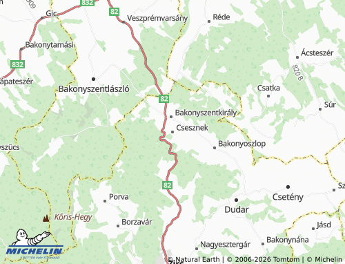 MICHELIN Csesznek map - ViaMichelin