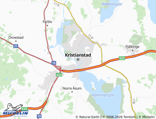 MICHELIN-Landkarte Kristianstad - ViaMichelin
