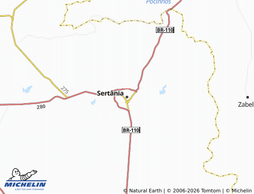 Carte MICHELIN Sertânia - ViaMichelin