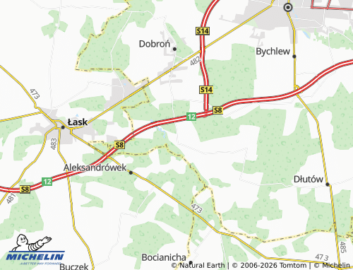 MICHELIN Ldzań map - ViaMichelin